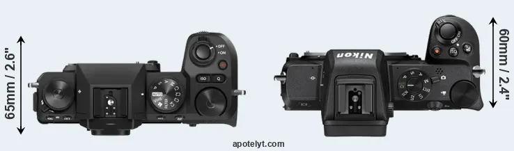 Compare X-S20 versus Z50 top