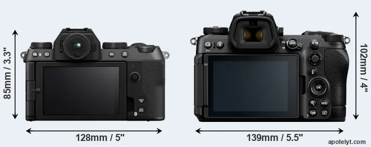 Comparison X-S20 or Z6 III rear