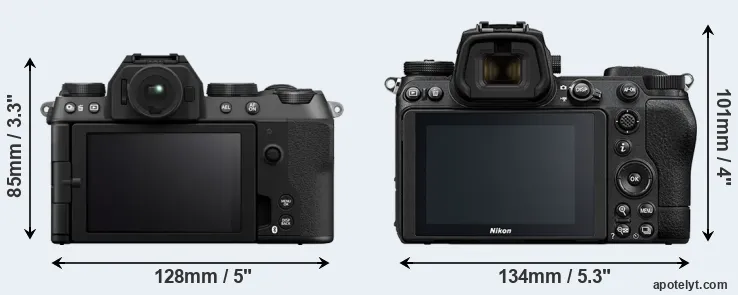 Comparison X-S20 or Z7 II rear