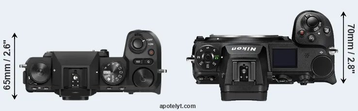 Compare X-S20 versus Z7 II top