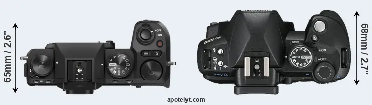 Compare X-S20 versus E-520 top
