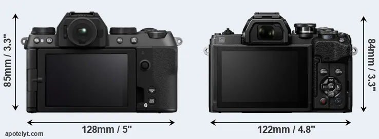 Comparison X-S20 or E-M10 IV rear