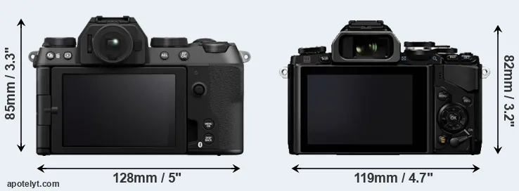 Comparison X-S20 or E-M10 rear