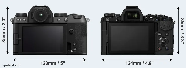 Comparison X-S20 or E-M5 II rear