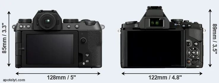 Comparison X-S20 or E-M5 rear