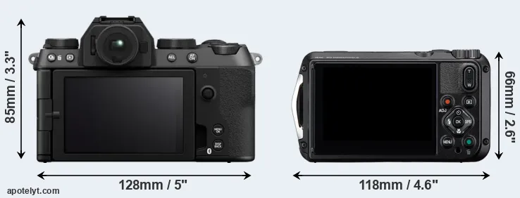Comparison X-S20 or WG-8 rear