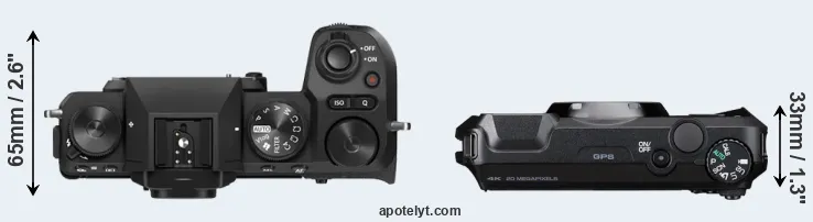Compare X-S20 versus WG-8 top