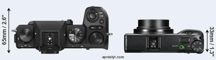 Compare X-S20 versus GR III top
