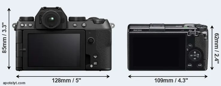 Comparison X-S20 or GR IIIx rear