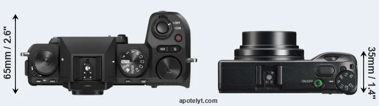 Compare X-S20 versus GR IIIx top