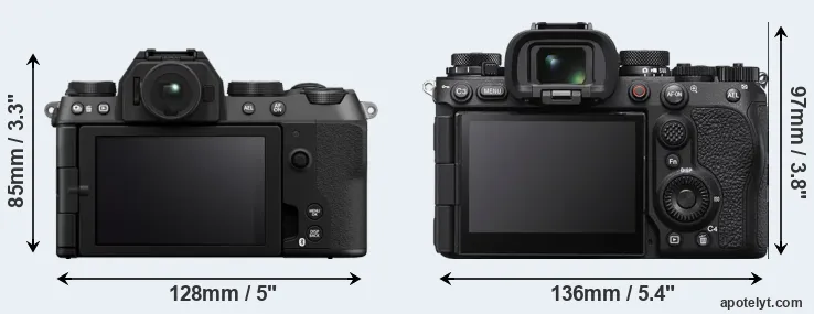 Comparison X-S20 or A1 II rear