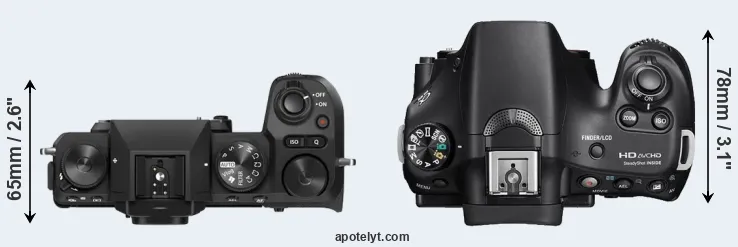 Compare X-S20 versus A58 top
