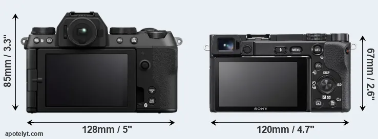 Comparison X-S20 or A6100 rear