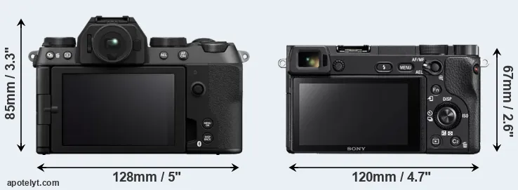 Comparison X-S20 or A6300 rear