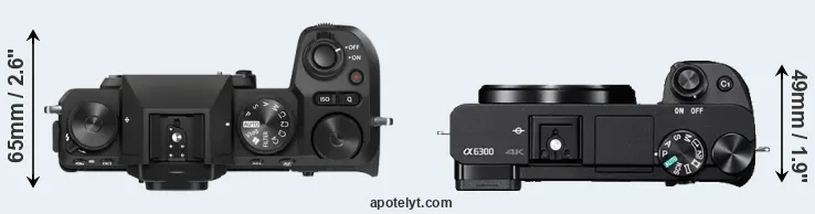 Compare X-S20 versus A6300 top