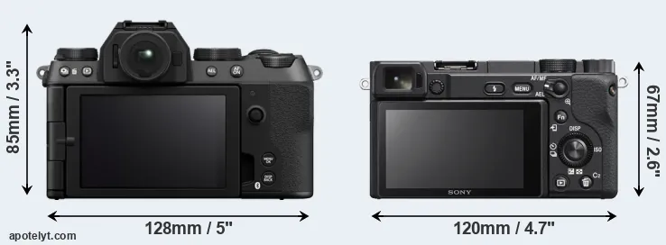 Comparison X-S20 or A6400 rear