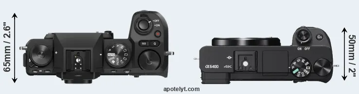 Compare X-S20 versus A6400 top