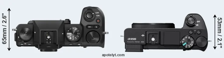 Compare X-S20 versus A6500 top