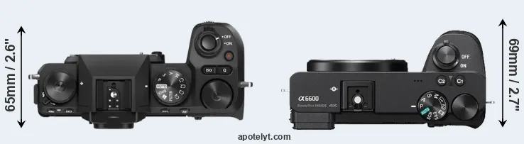 Compare X-S20 versus A6600 top