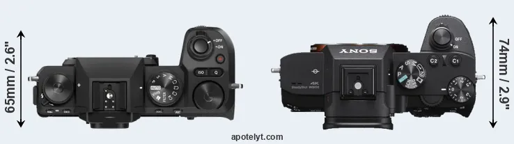 Compare X-S20 versus A7 III top