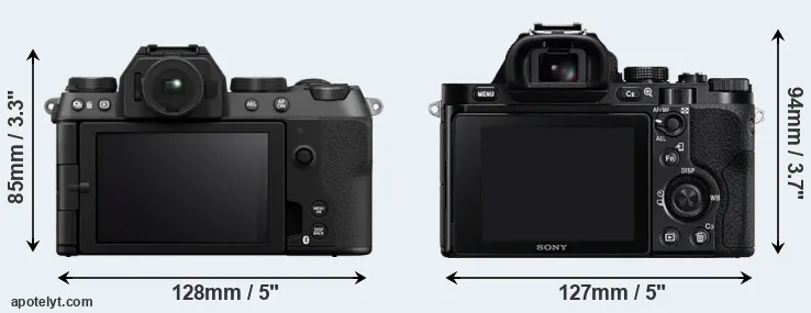 Comparison X-S20 or A7 rear
