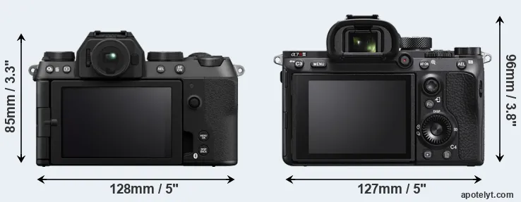 Comparison X-S20 or A7R IIIA rear