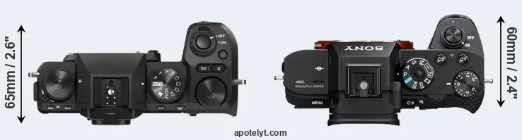 Compare X-S20 versus A7S II top