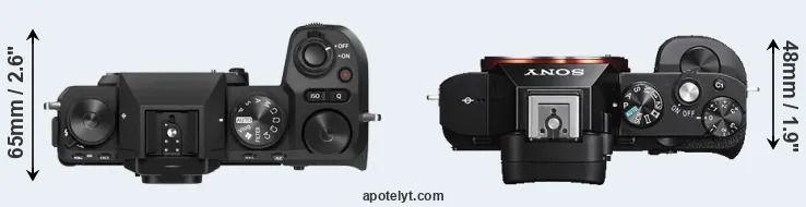 Compare X-S20 versus A7S top