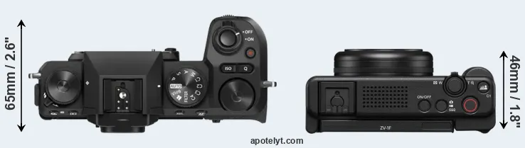 Compare X-S20 versus ZV-1F top