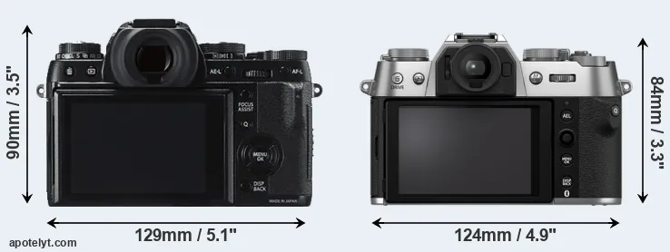 Comparison X-T1 or X-T50 rear