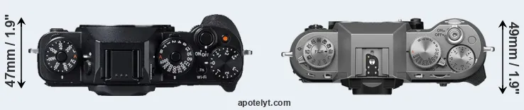 Compare X-T1 versus X-T50 top