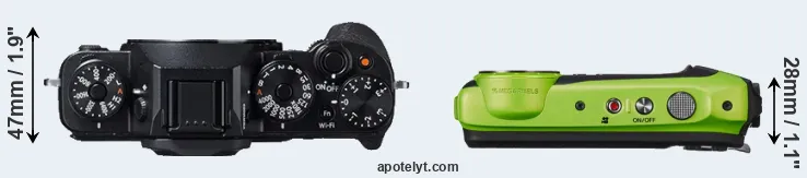 Compare X-T1 versus XP120 top