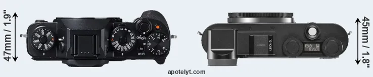 Compare X-T1 versus CL top