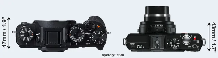 Compare X-T1 versus D-LUX 5 top