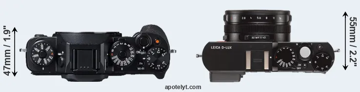 Compare X-T1 versus D-LUX Typ 109 top