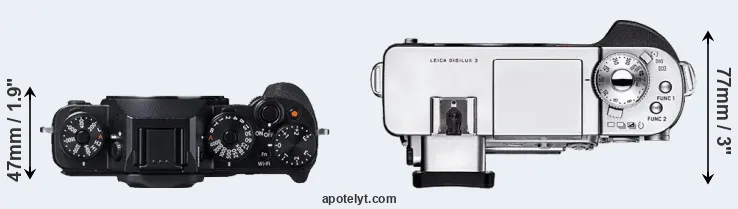 Compare X-T1 versus Digilux 3 top