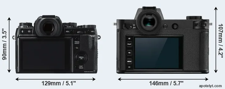 Comparison X-T1 or Leica SL2-S rear