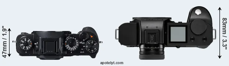 Compare X-T1 versus Leica SL2-S top