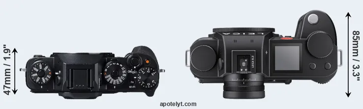 Compare X-T1 versus Leica SL3 top