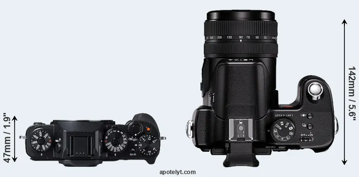 Compare X-T1 versus V-LUX 1 top
