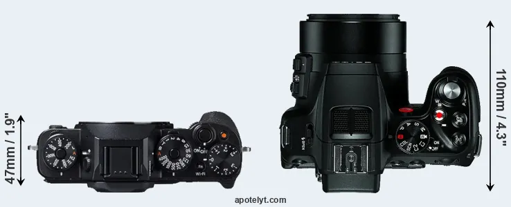 Compare X-T1 versus V-LUX 4 top