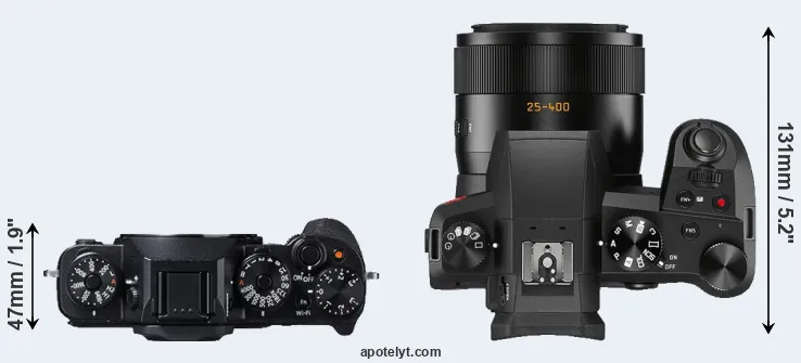 Compare X-T1 versus V-LUX 5 top
