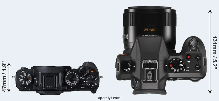 Compare X-T1 versus V-LUX Typ 114 top