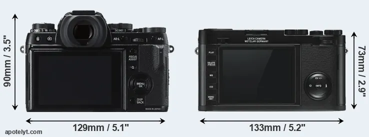 Comparison X-T1 or X Typ 113 rear