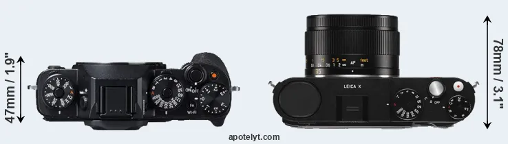 Compare X-T1 versus X Typ 113 top