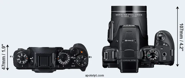 Compare X-T1 versus B700 top