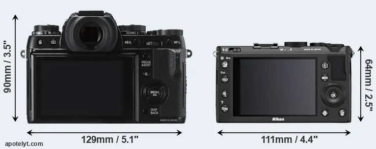 Comparison X-T1 or Coolpix A rear