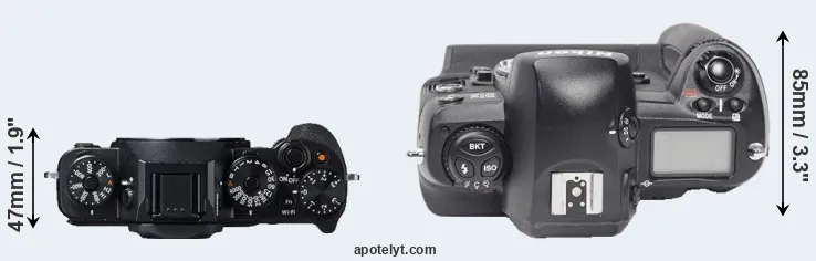 Compare X-T1 versus D1X top