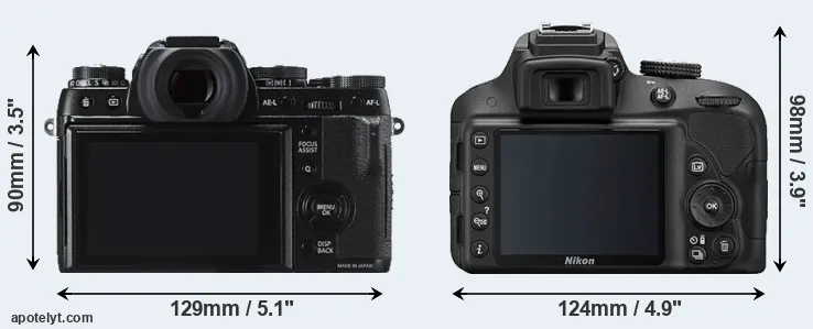 Comparison X-T1 or D3300 rear