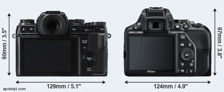 Comparison X-T1 or D3500 rear